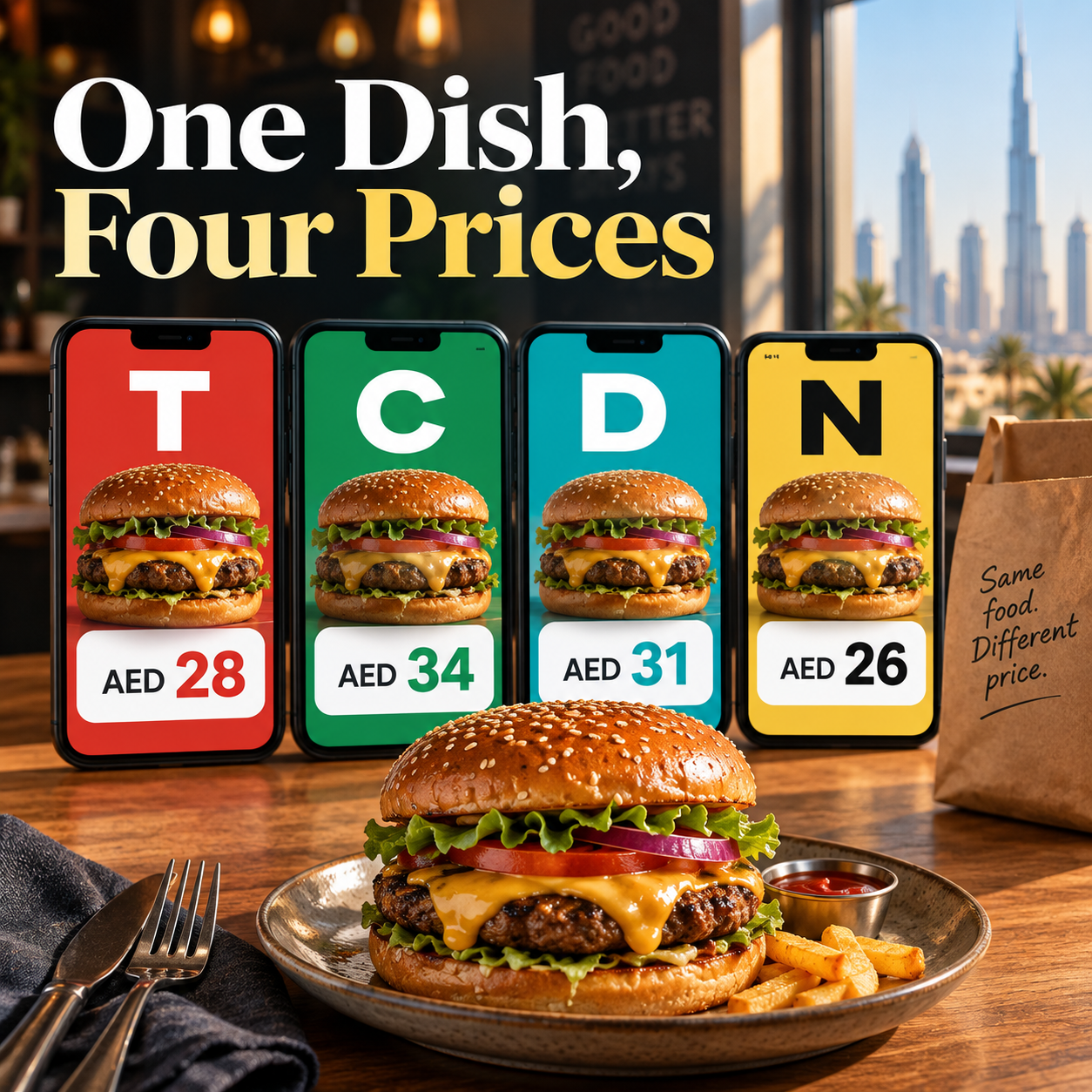 One Dish, Four Prices: Menu Price Divergence